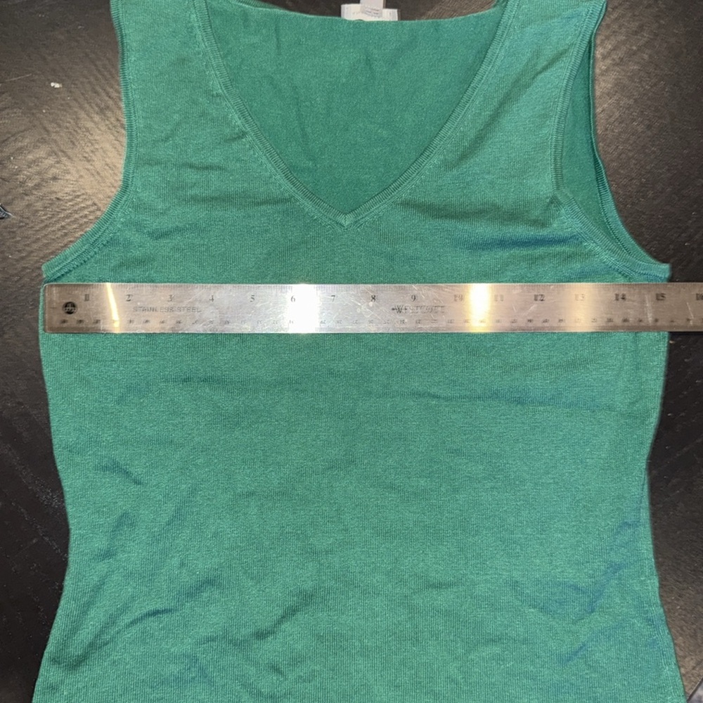 Ann Taylor petites forest green silk blend twin set ribbon ties Small petite - Picture 10 of 13